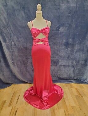 Windsor | Dresses | Windsor Hot Pink Sequin Slip Gown With Thigh Slit Womens Size Medium